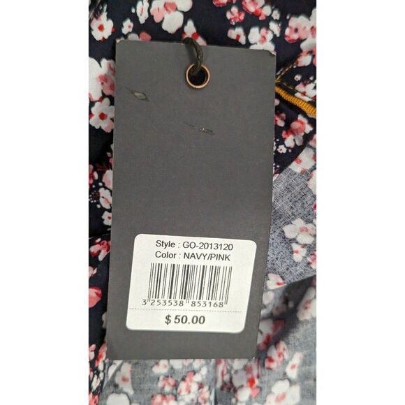 Gentlemen's Outfitters Mens Size Medium Navy Pink Short Sleeve Button-Up Shirt - Picture 8 of 10